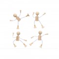 움직이는 로봇 무브 원목 인형 1개 목각 인형 어린이 미술 활동 춤추는 장난감 원목 교구